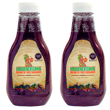 2 Pzas de Salsa De Chile Habanero Habanerísima Asada De 250 Ml
