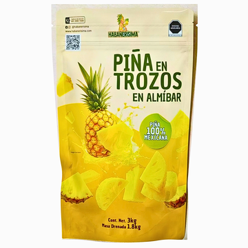 Piña en almíbar en bolsa pouch 3 kg – Trozos
