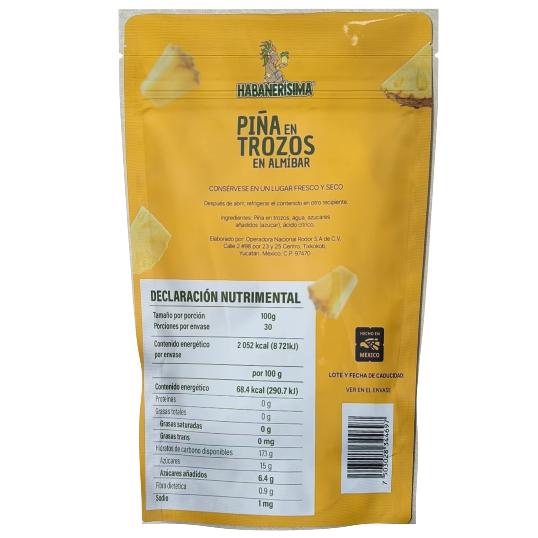 Piña en almíbar en bolsa pouch 3 kg – Trozos