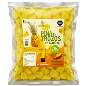 Piña en almíbar en bolsa pouch 3 kg – Trozos