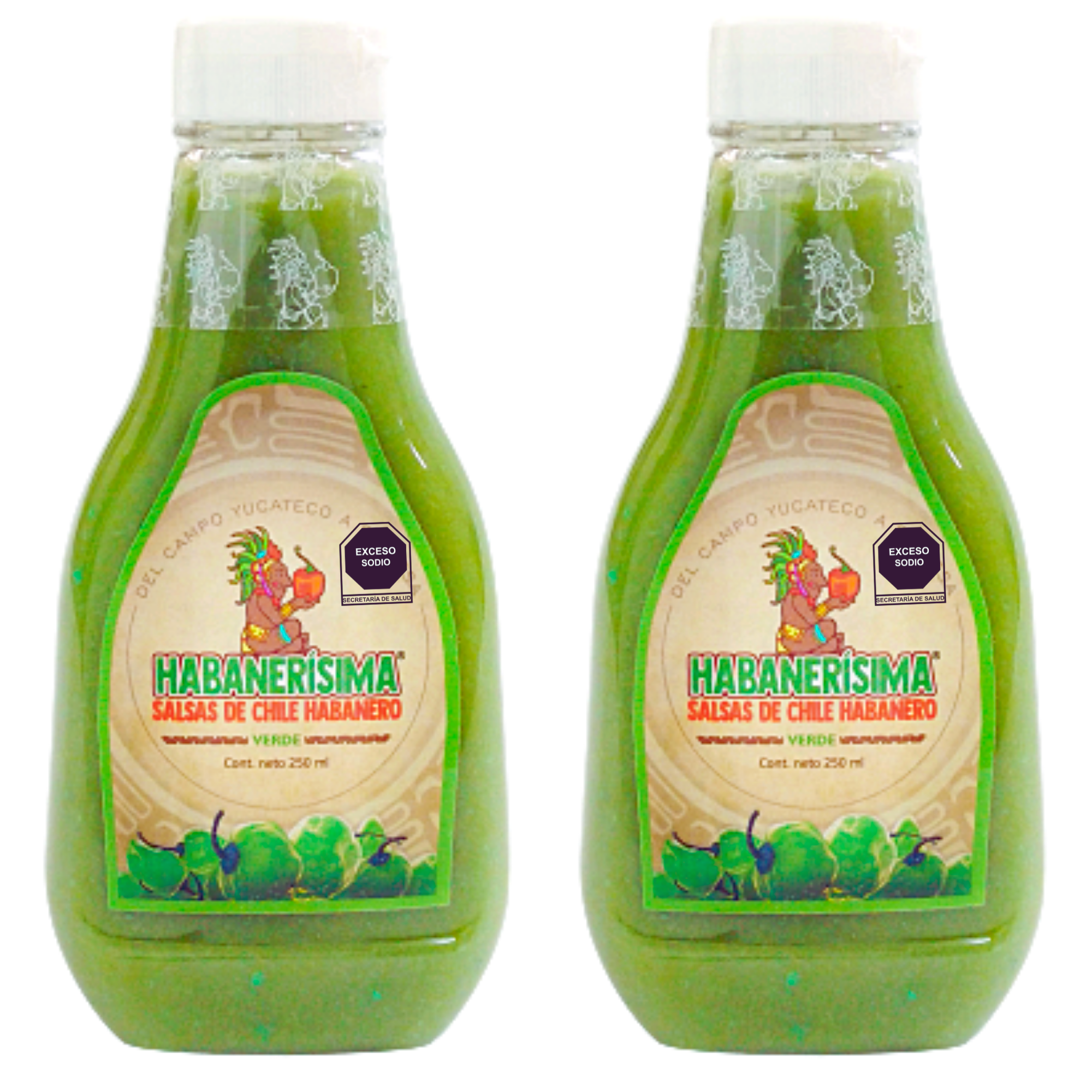 2 Pieces of Green Habanero Chili Sauce 250 Ml
