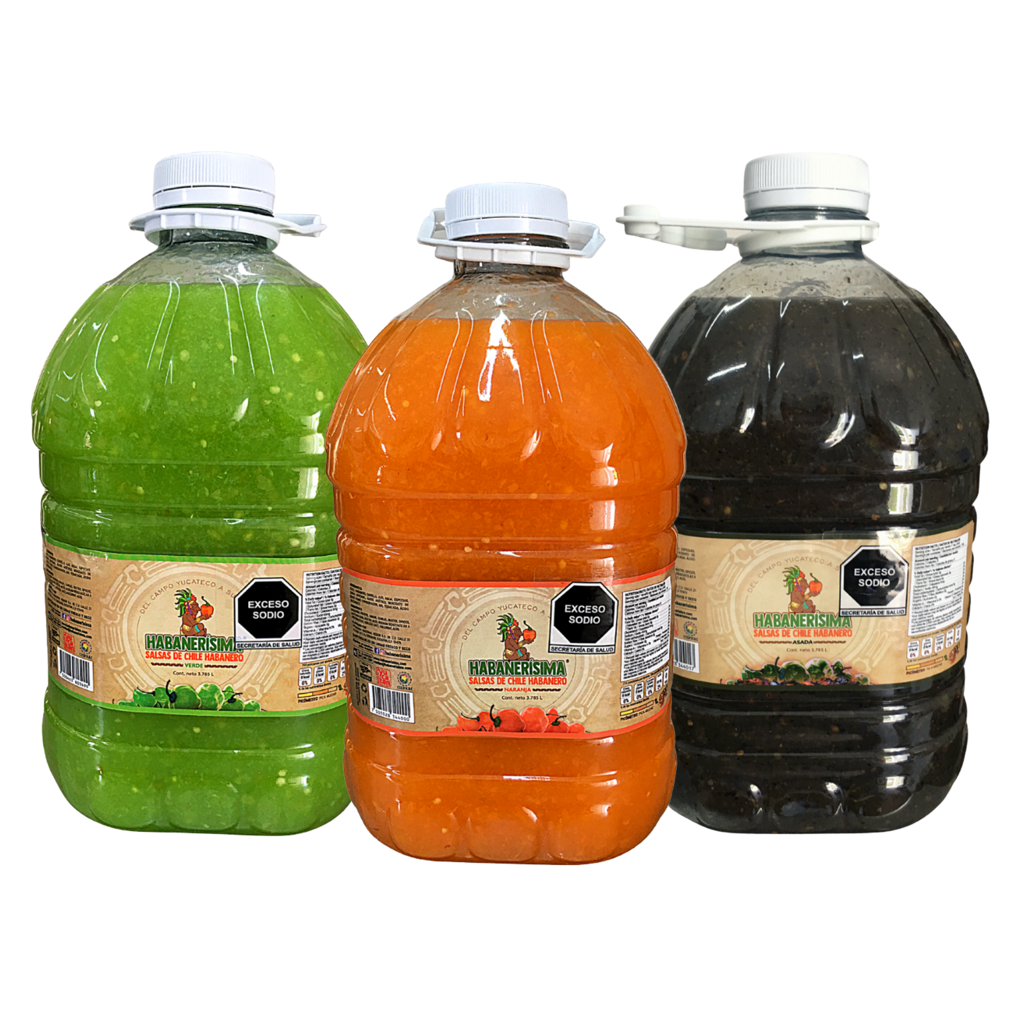 2 Pzas de Salsa De Chile Habanero Habanerísima Galón