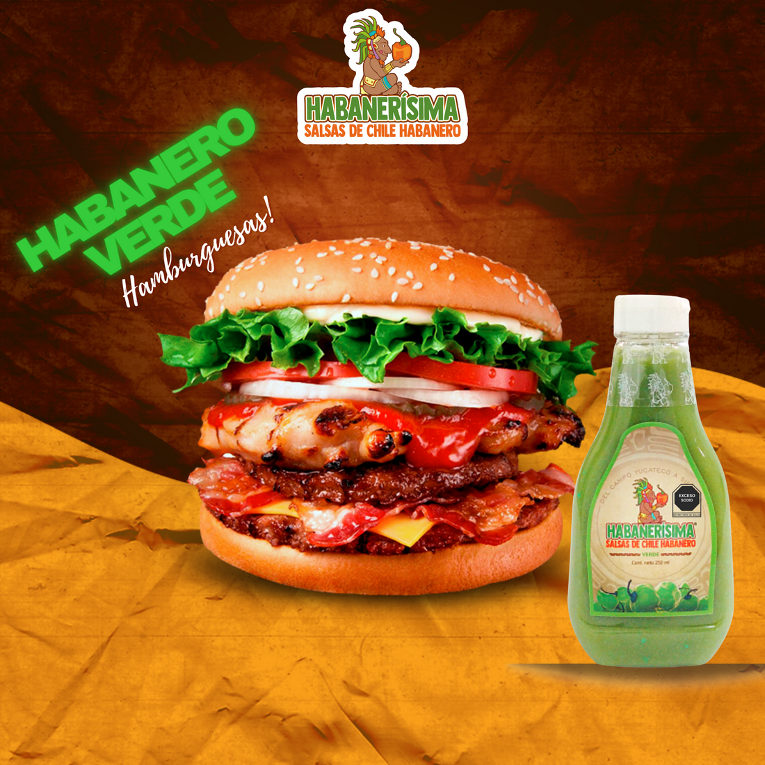 2 Pieces of Green Habanero Chili Sauce 250 Ml