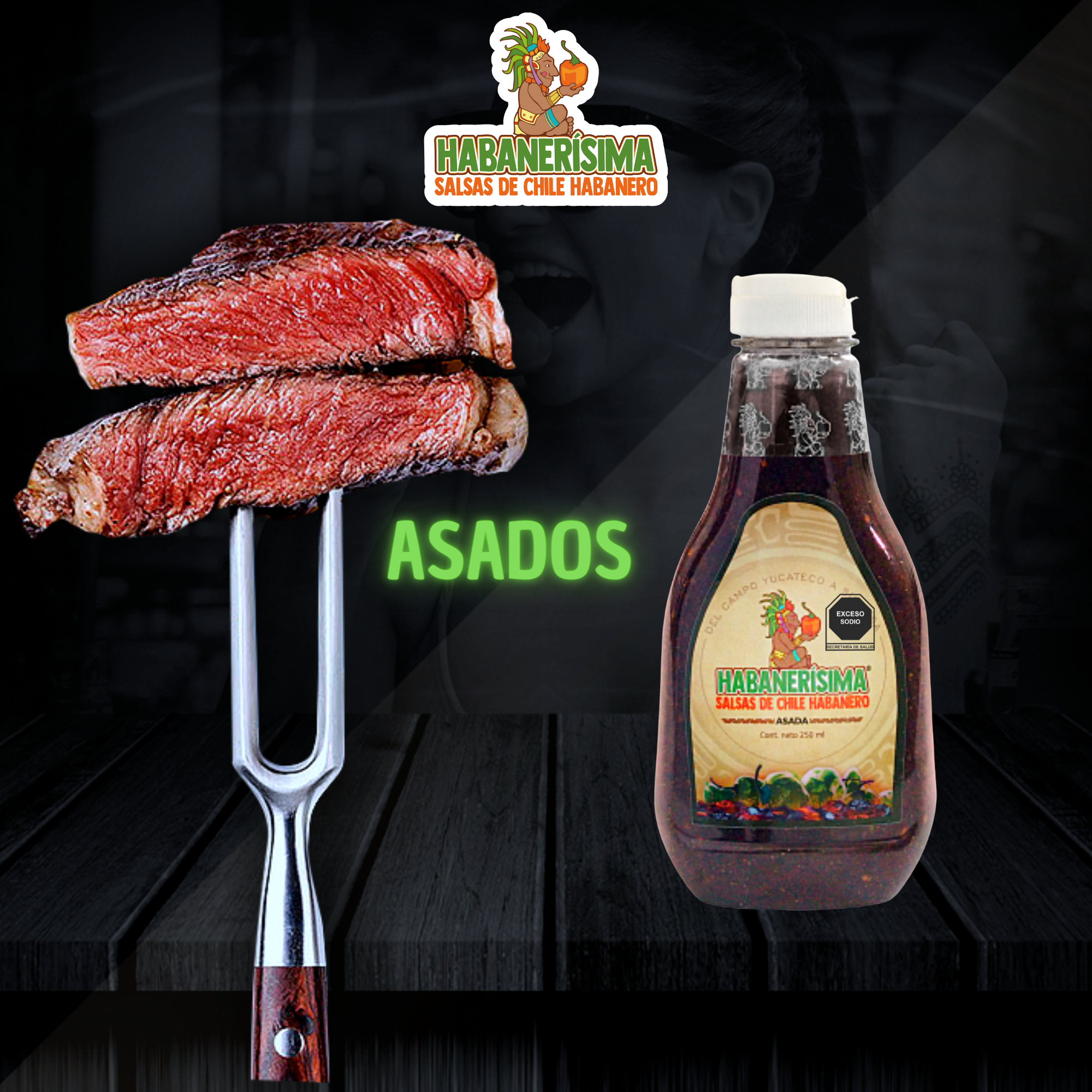 2 Pzas de Salsa De Chile Habanero Habanerísima Asada De 250 Ml