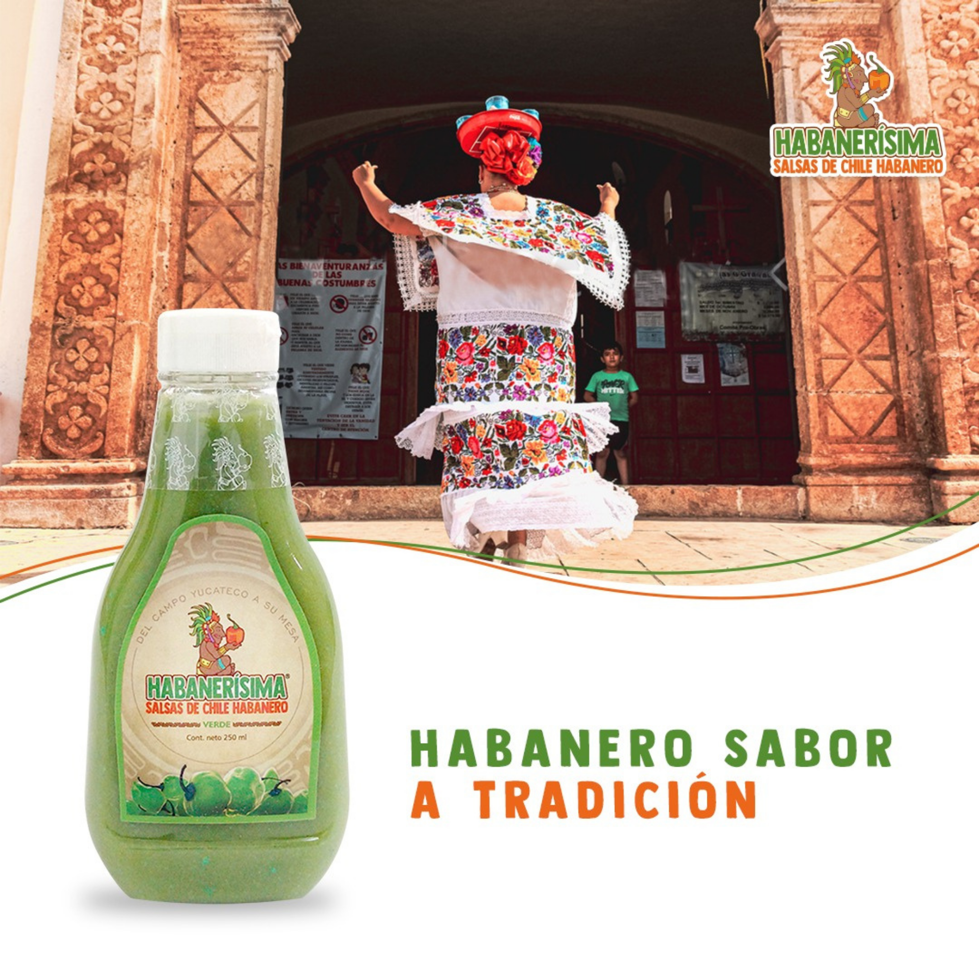 2 Pzas de Salsa De Chile Habanero Habanerísima Verde De 250 Ml