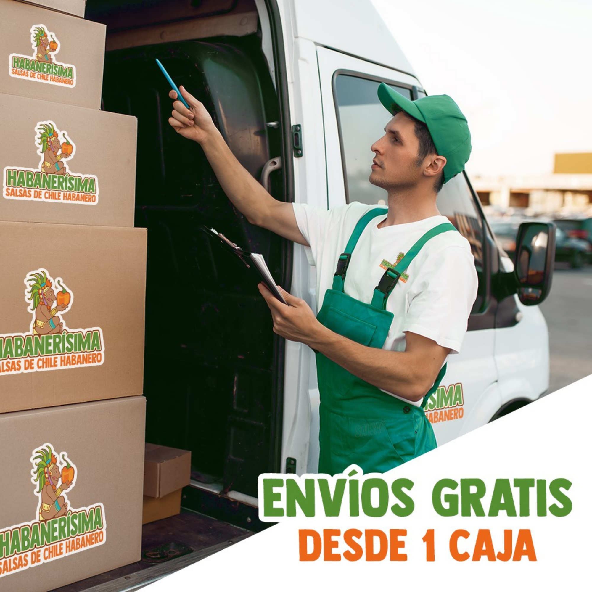 Caja de Salsa De Chile Habanero Habanerísima Galón
